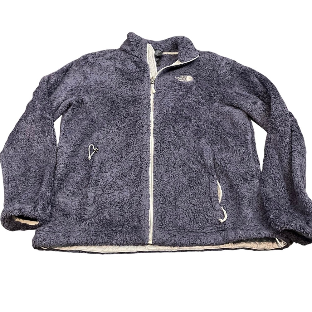 The North Face Osito Fleece Jacket Womens L Purple Full Zip High Pile Soft